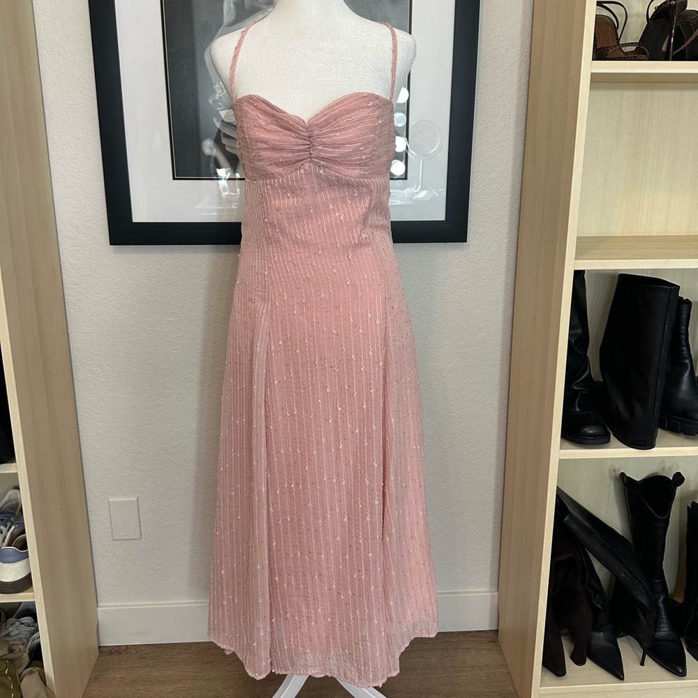 Wish come true chiffon midi dress pink fashion nova